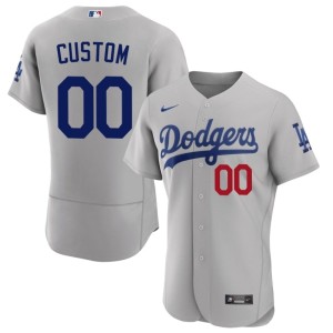Gray Custom #00 Popular Men Los Angeles Dodgers Jersey 808231-283