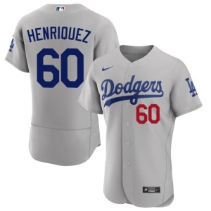 Gray Men Edgardo Henriquez The Dodgers #60 Game Jerseys 749862-895