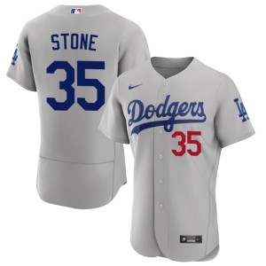 Gray Gavin Stone Dodgers Men's #35 Official Jersey 813357-373