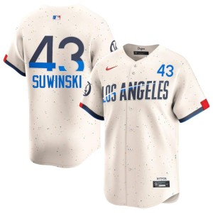 Cream #43 2026-27 Jack Suwinski LA Dodgers Men Jersey 653102-676