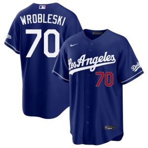 Royal Men's #70 Justin Wrobleski LA Dodgers Embroidery Jerseys 956242-865
