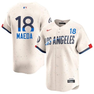Cream Player #18 Kenta Maeda Mens Los Doyers Jersey 183060-350