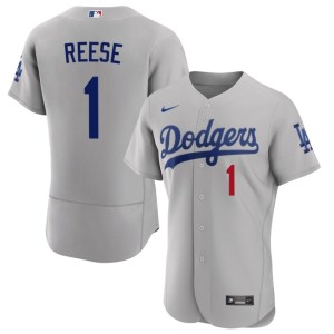 Gray Stitched #1 Pee Wee Reese Mens Los Angeles Jersey 140082-969