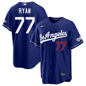 Royal River Ryan #77 LA Dodgers Men's Stitched Jerseys 567985-968