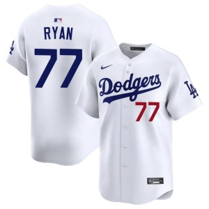White #77 Official Men's River Ryan Los Angeles Dodgers Jerseys 522677-270