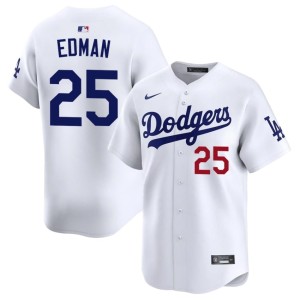 White Player #25 Mens LA Dodgers Tommy Edman Jerseys 290901-502
