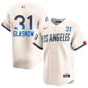 Cream Tyler Glasnow #31 Men LA Official Jerseys 973669-267