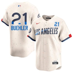 Cream Los Doyers Walker Buehler 2026-27 #21 Mens Jersey 234776-902