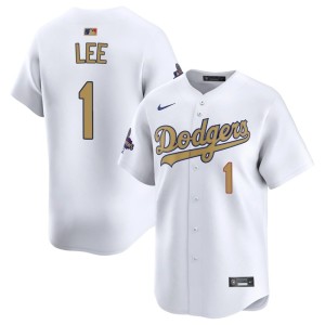 White Embroidery Brandon Lee #1 2026 Gold Collection Men's LA Jerseys 881824-971