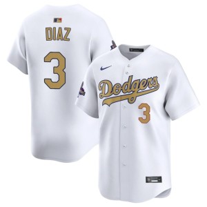 White 2026 Gold Collection Men Edwin Diaz The Dodgers #3 MLB Jerseys 940995-636