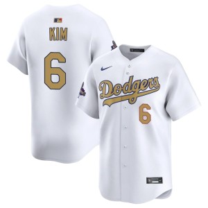 White Los Angeles #6 Hyeseong Kim Limited 2026 Gold Collection Men's Jersey 222729-221
