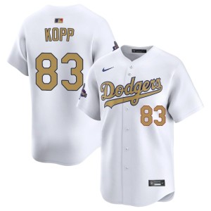 White Ronan Kopp 2026 #83 Los Angeles Dodgers 2026 Gold Collection Men's Jersey 115371-406