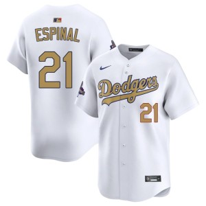 White 2026 Gold Collection Embroidery #21 Men's Santiago Espinal LAD Jerseys 796824-686