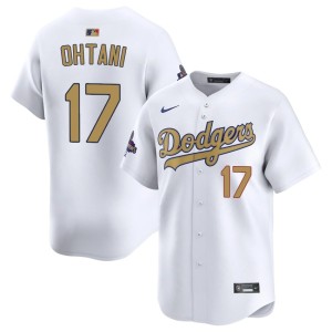White 2026 Gold Collection Embroidery #17 Shohei Ohtani LA Dodgers Men's Jersey 798751-485
