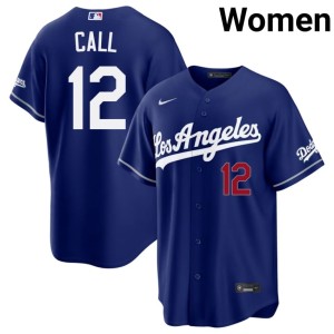 Royal Womens Player Alex Call The Dodgers #12 Jerseys 392979-625