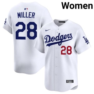 White Stitched Bobby Miller Womens #28 The Dodgers Jerseys 693928-584