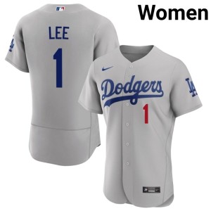 Gray 2026 #1 Women Brandon Lee Los Angeles Dodgers Jersey 289618-483