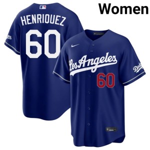 Royal #60 Edgardo Henriquez Dodgers Women's Game Jerseys 512735-845