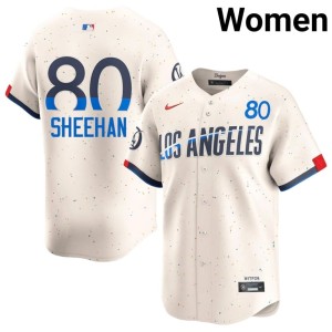 Cream Womens #80 Emmet Sheehan 2026-27 The Dodgers Jersey 859351-653