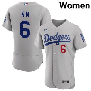 Gray Women's #6 Official Los Doyers Hyeseong Kim Jerseys 106617-927