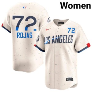 Cream #72 L.A. Dodgers Women Miguel Rojas Player Jerseys 288397-619