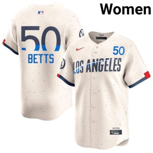Cream 2026 #50 LAD Women's Mookie Betts Jerseys 395417-141