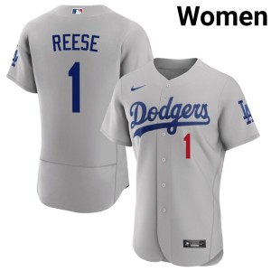 Gray Pee Wee Reese LA Dodgers Women's #1 MLB Jersey 539608-118