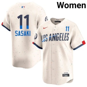 Cream #11 Embroidery Roki Sasaki Womens LA Jerseys 384419-556