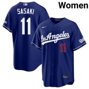 Royal Official #11 Roki Sasaki Los Angeles Womens Jerseys 502583-296