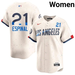 Cream Women Official #21 Los Doyers Santiago Espinal Jersey 745681-809