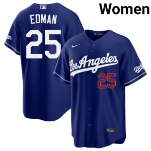 Royal Tommy Edman #25 Women's Player Dodgers Jersey 837084-550