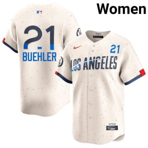 Cream Popular The Dodgers Women's Walker Buehler #21 Jerseys 639108-465