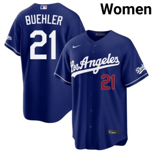 Royal Walker Buehler Womens Stitched Dodgers #21 Jersey 735965-253