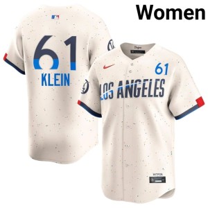 Cream #61 Will Klein Women's Los Angeles Dodgers 2026 Jersey 961736-240