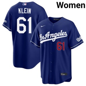 Royal Will Klein #61 LA Dodgers Women's New Jerseys 716248-330
