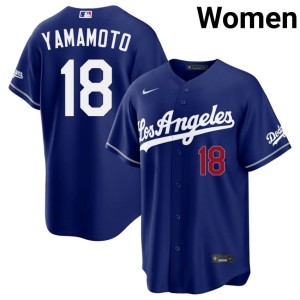 Royal Women LA Dodgers Authentic Yoshinobu Yamamoto #18 Jersey 814605-267