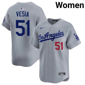 Grey Women Alex Vesia Los Angeles Dodgers #51 Embroidery Jersey 149298-830