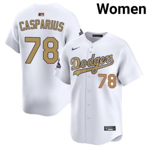 White 2026-27 2026 Gold Collection LA Dodgers #78 Ben Casparius Women's Jersey 822998-702