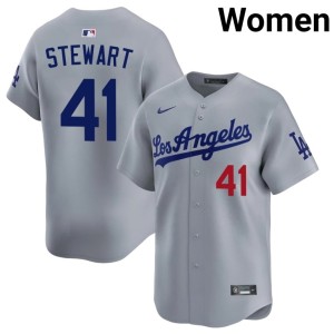 Grey Women's Official Brock Stewart #41 L.A. Dodgers Jersey 208075-868