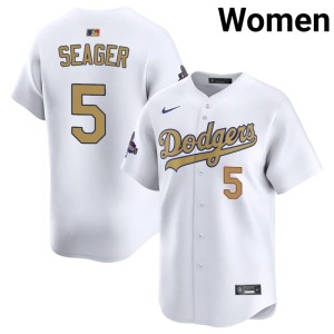 White 2026 Gold Collection #5 Women Corey Seager Official The Dodgers Jersey 408154-811