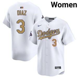 White #3 2026 Gold Collection Dodgers Edwin Diaz Game Women's Jerseys 294775-816