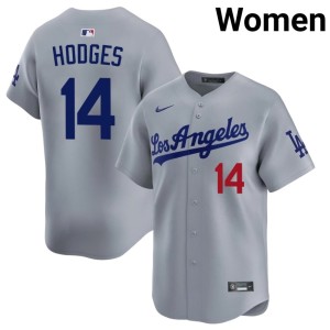 Grey Gil Hodges Womens LA Embroidery #14 Jersey 632269-362