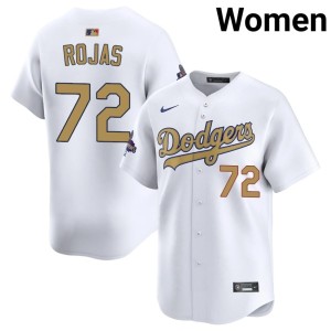 White The Boys in Blue #72 2026 Gold Collection Authentic Miguel Rojas Women Jersey 250974-451