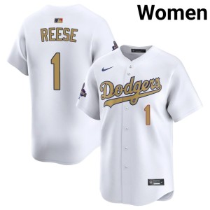 White Game Womens 2026 Gold Collection #1 Pee Wee Reese LAD Jersey 508486-161