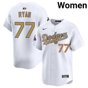 White Stitched River Ryan 2026 Gold Collection Womens #77 Los Doyers Jersey 560772-710