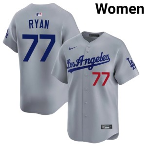 Grey 2026-27 #77 River Ryan Women's Los Angeles Dodgers Jerseys 133068-561