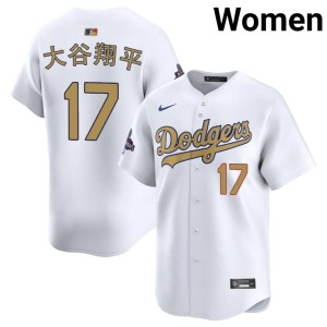 White Women's Replica Los Doyers Shohei Ohtani 2026 Gold Collection #17 Jersey 911618-214