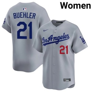 Grey #21 Official The Dodgers Walker Buehler Womens Jerseys 620403-961