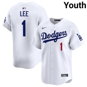 White Authentic The Dodgers Brandon Lee Youth #1 Jerseys 786008-736