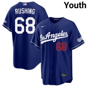 Royal The Blue Crew #68 Game Dalton Rushing Youth Jerseys 573555-375